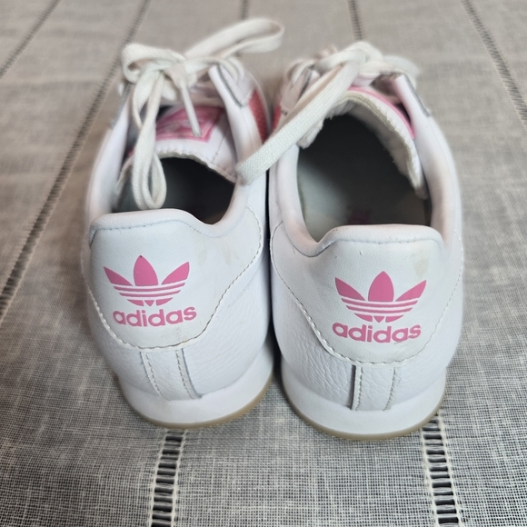 Adidas Samoa White and Pink Sneakers with Gum Sole girls Size 3 - Picture 6 of 13